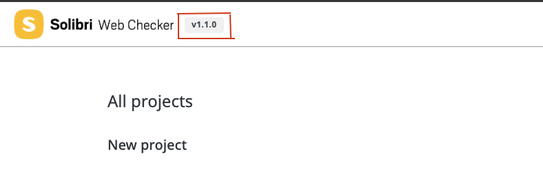 Application header version number badge